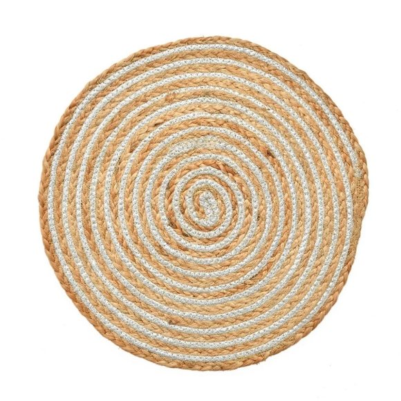 Jute Lurex Placemat | Silver | 35x35 | Pack of 2 - Picture 3 of 5